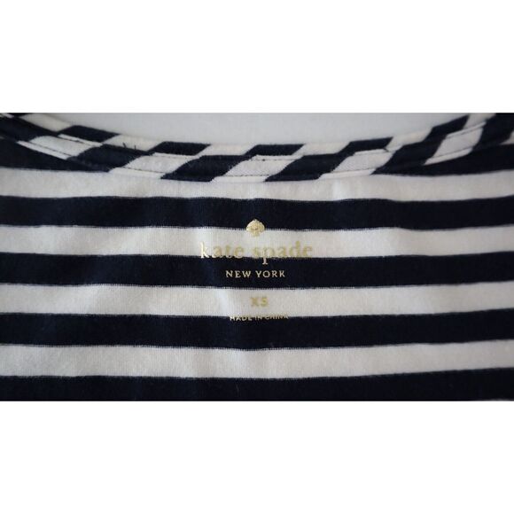 Kate Spade NJMU1145 Women's Sz XS Navy Blue/White Striped Beaded Tank Top $110 - Picture 4 of 5